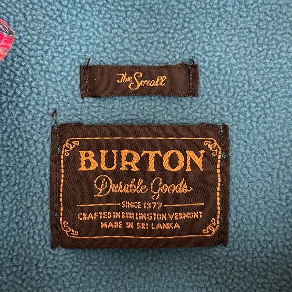 Burton Columbo Spellout full zip pink teal hoodie jacket fleece interior small - Picture 5 of 7